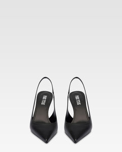 Slingbacks in black leather