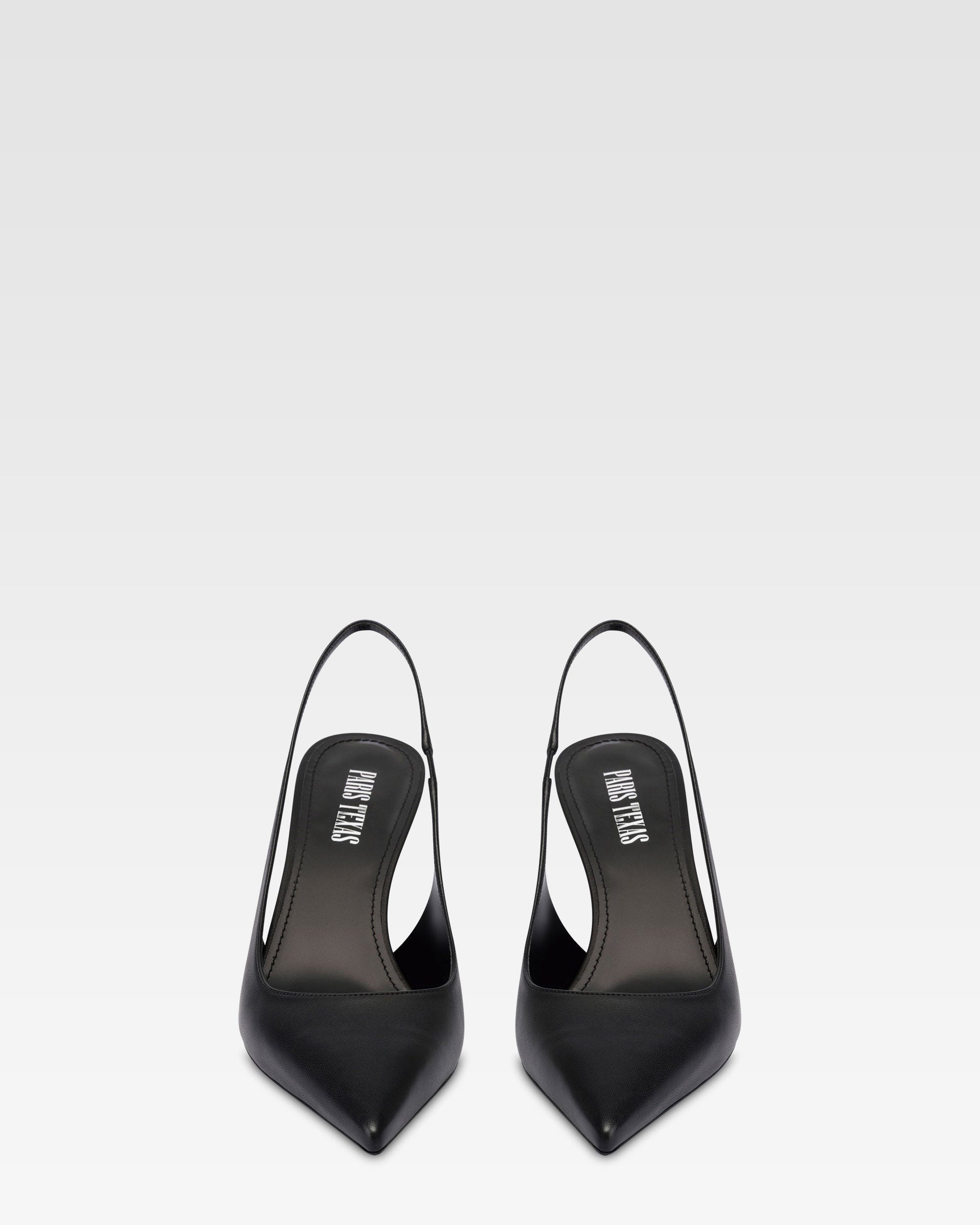 Slingbacks in black leather