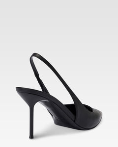 Slingbacks in black leather