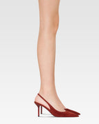 Slingbacks en ante de color brandy