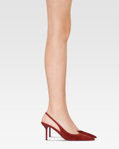 Slingbacks en ante de color brandy