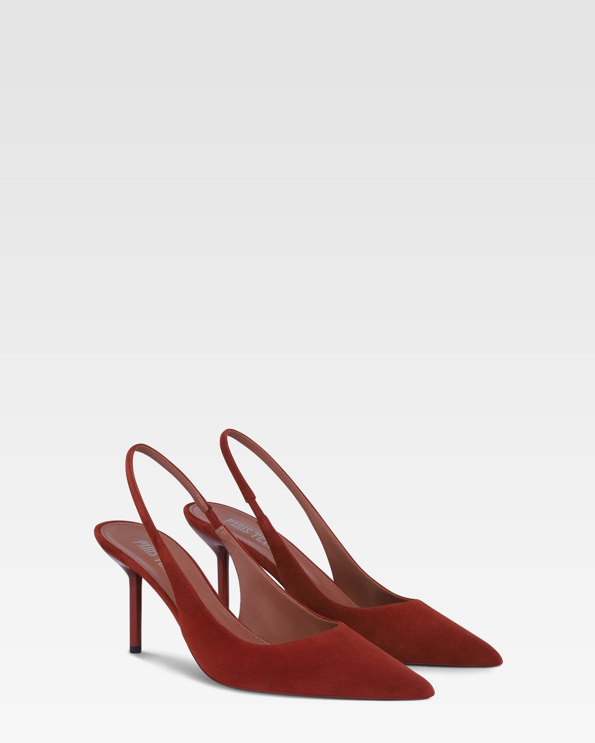 Slingbacks en cuir suede couleur brandy