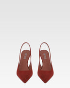 Slingbacks en ante de color brandy