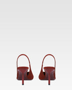Slingbacks en ante de color brandy