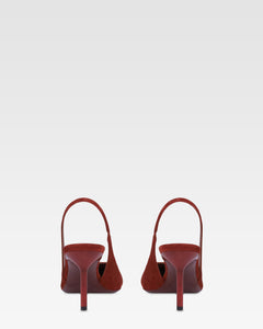 Slingbacks en ante de color brandy