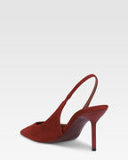 Slingbacks en ante de color brandy