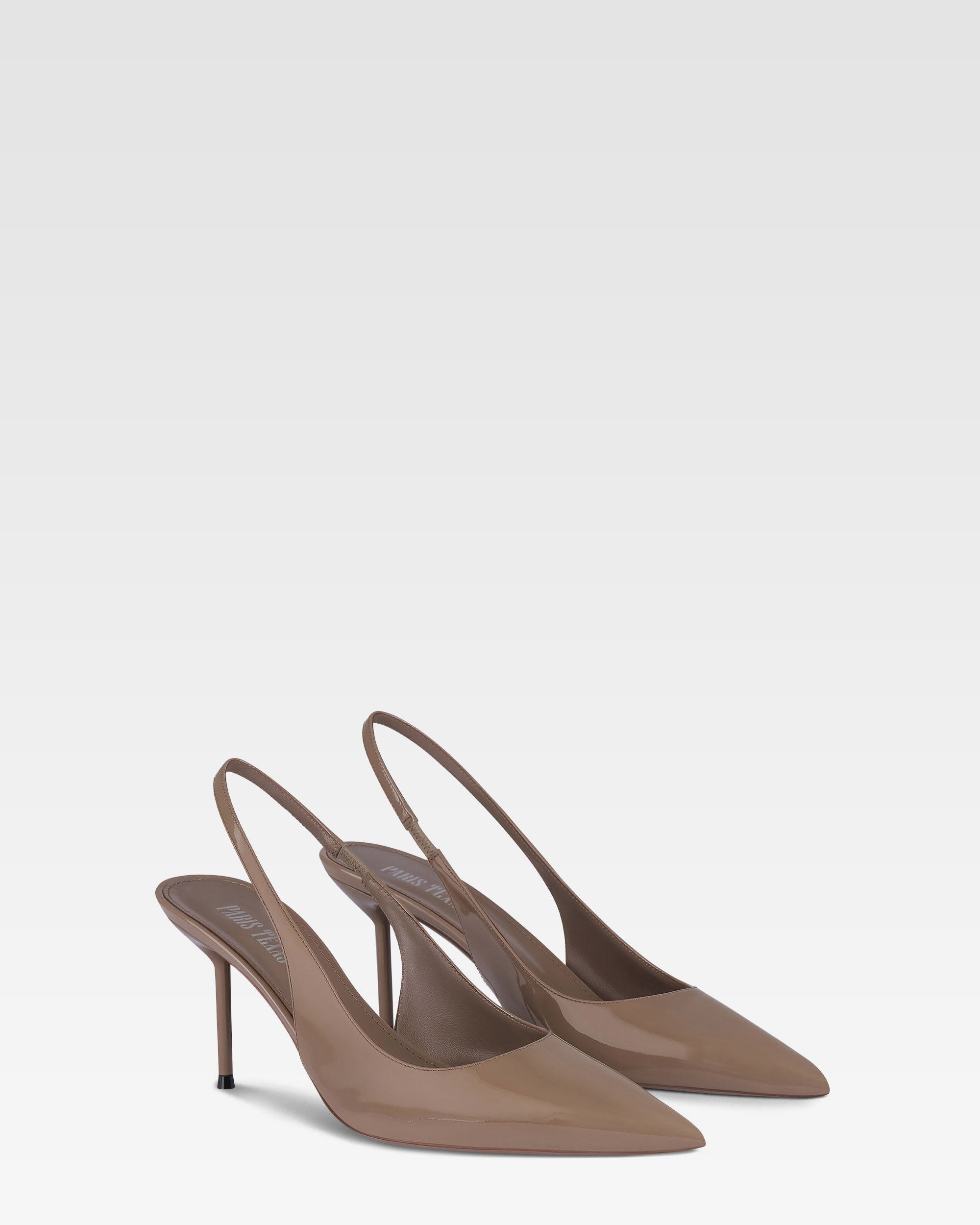 Slingbacks de charol color gris topo