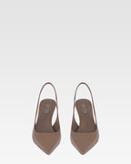 Slingbacks de charol color gris topo