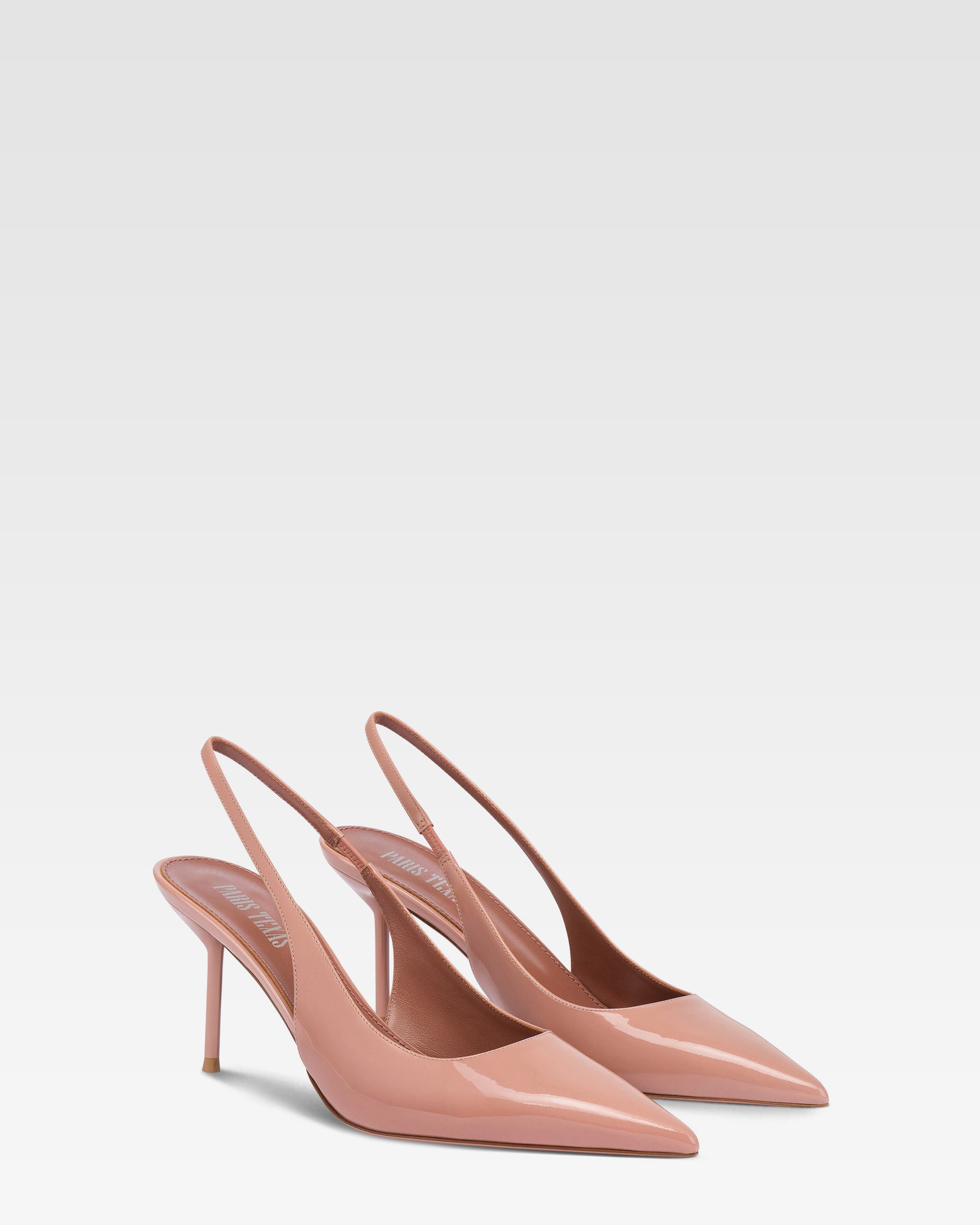Slingbacks en cuir verni rose fonce