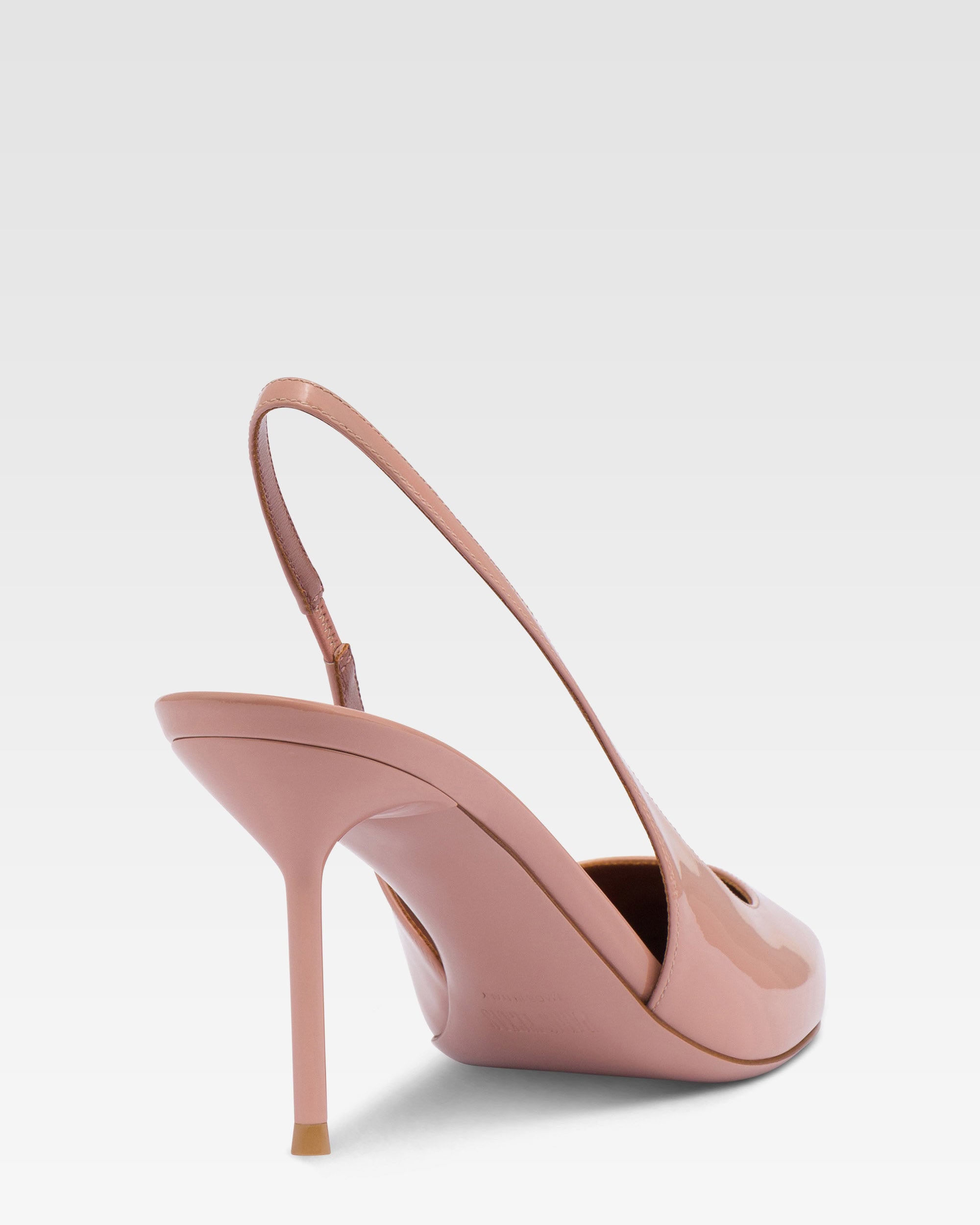 Slingbacks en cuir verni rose fonce