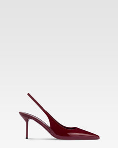 Slingbacks en charol rouge noir