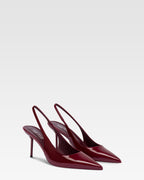 Slingbacks en charol rouge noir