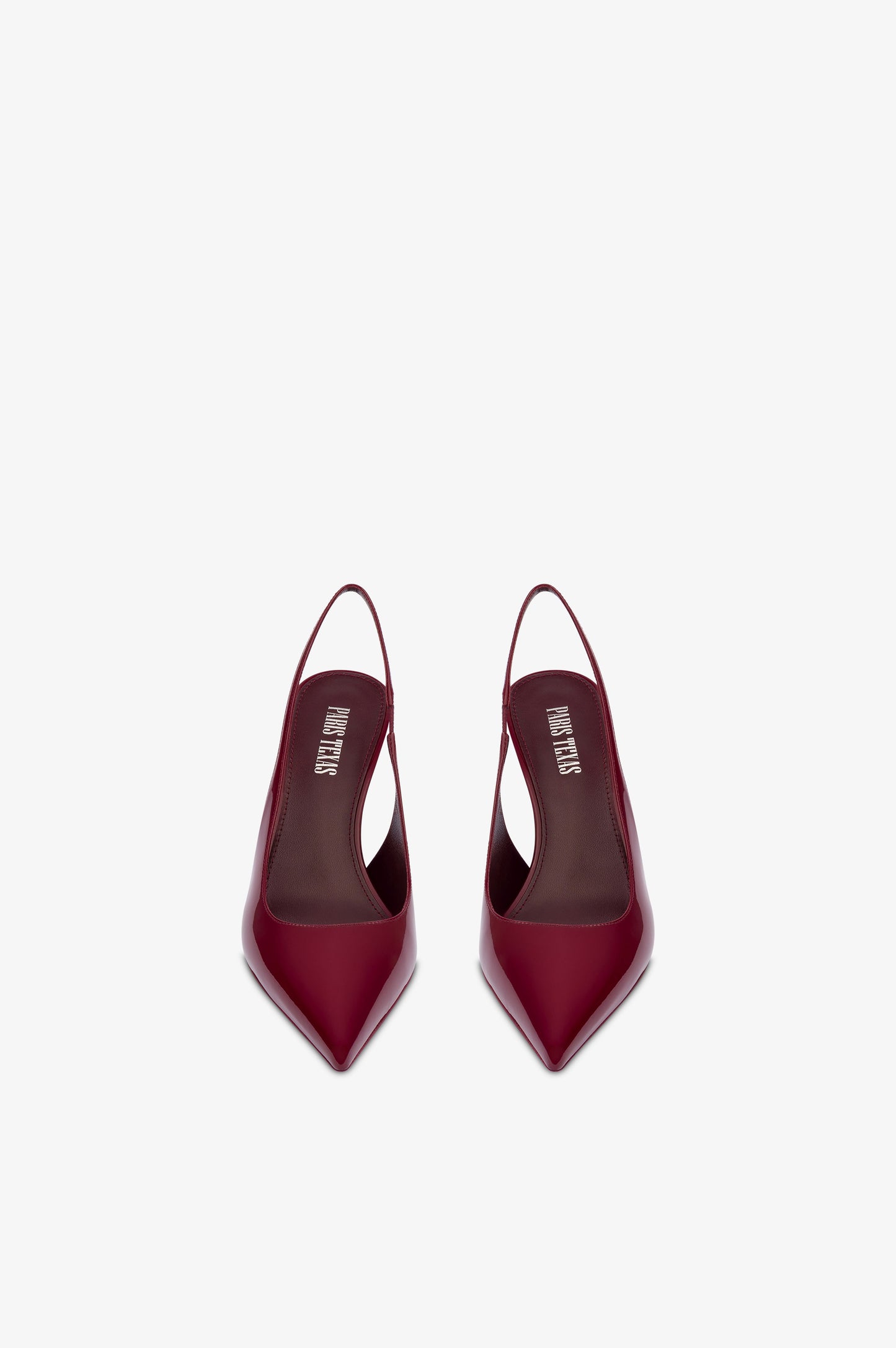 Slingbacks in rouge noir patent leather