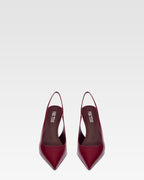 Slingbacks en charol rouge noir