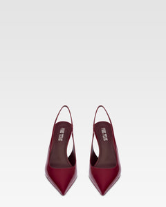 Slingbacks en charol rouge noir