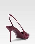 Slingbacks en charol rouge noir