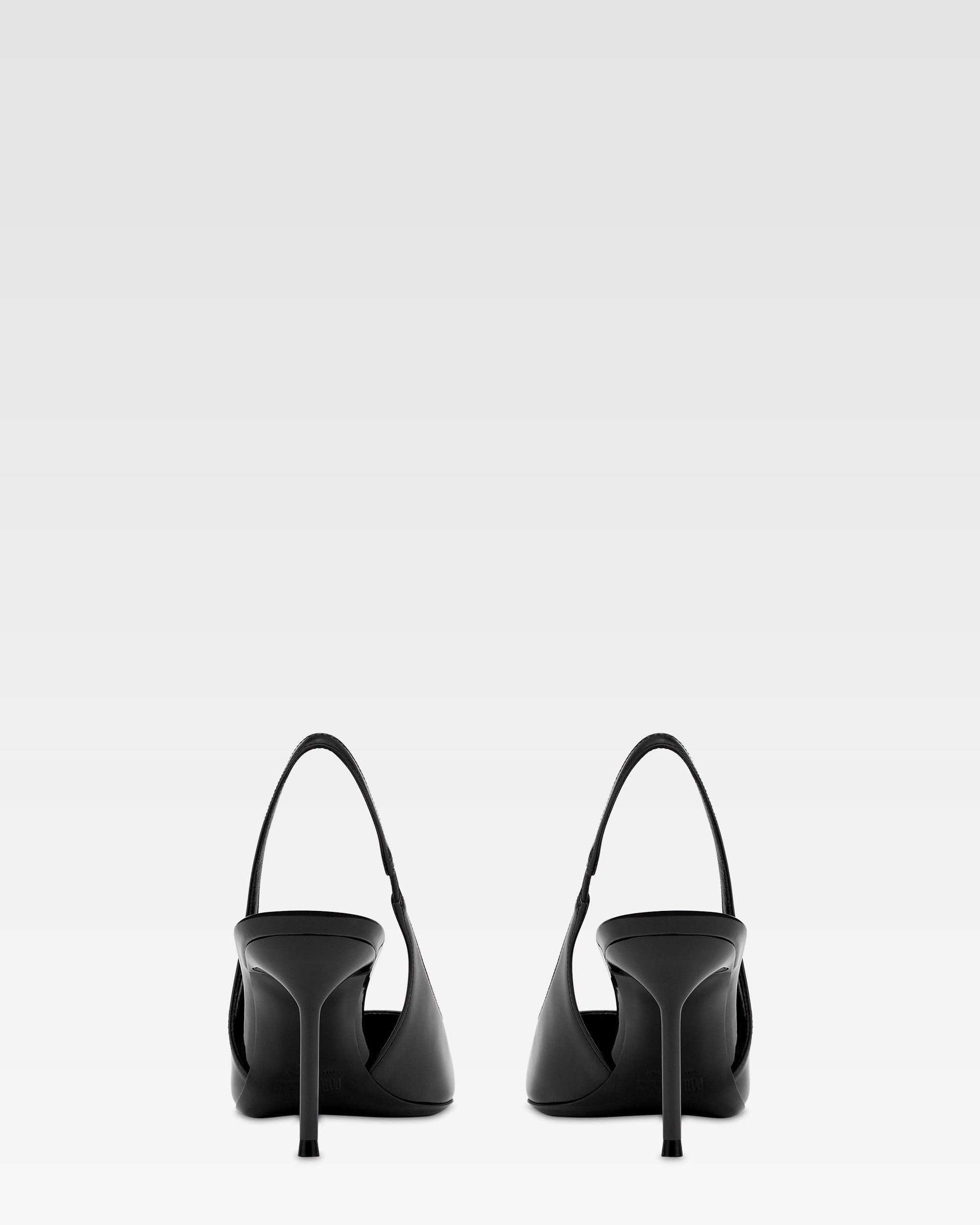 Slingbacks en cuir verni noir