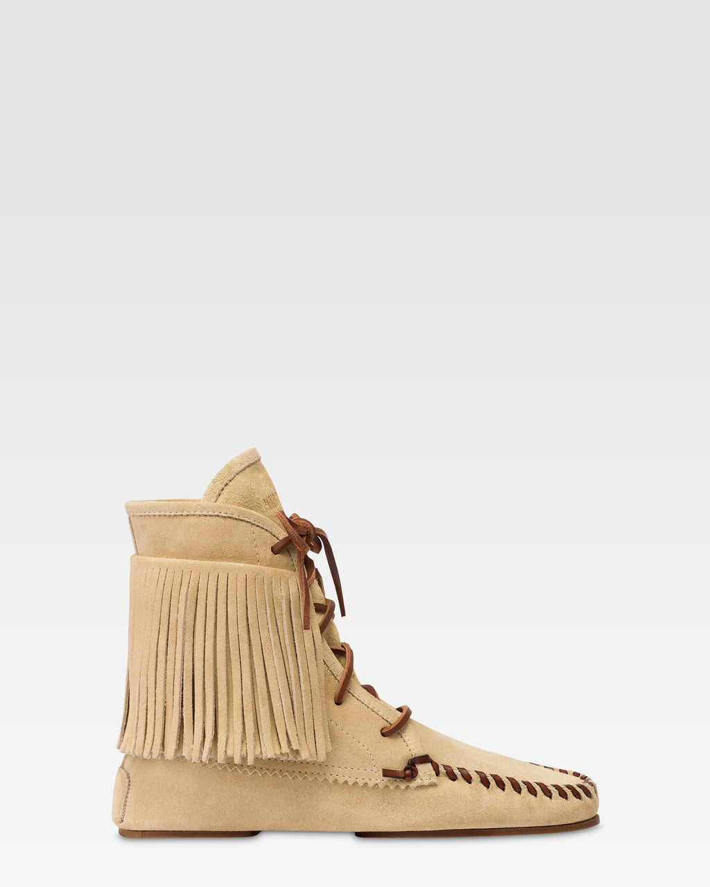 Botas en piel de ante color crudo