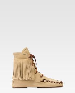 Botas en piel de ante color crudo