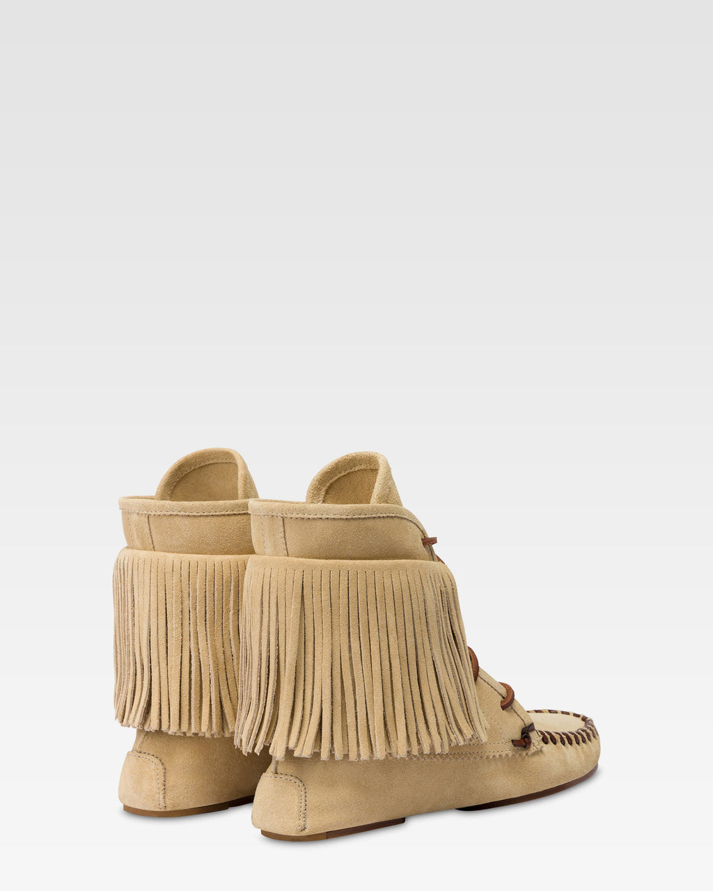 Botas en piel de ante color crudo