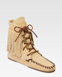 Botas en piel de ante color crudo