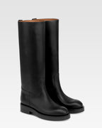 Bottes en cuir de veau noir
