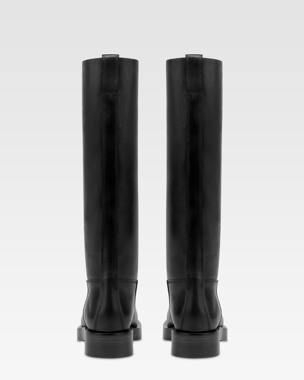 Bottes en cuir de veau noir