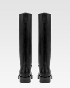 Bottes en cuir de veau noir
