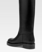 Bottes en cuir de veau noir