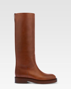 Stiefel aus braunem Kalbsleder