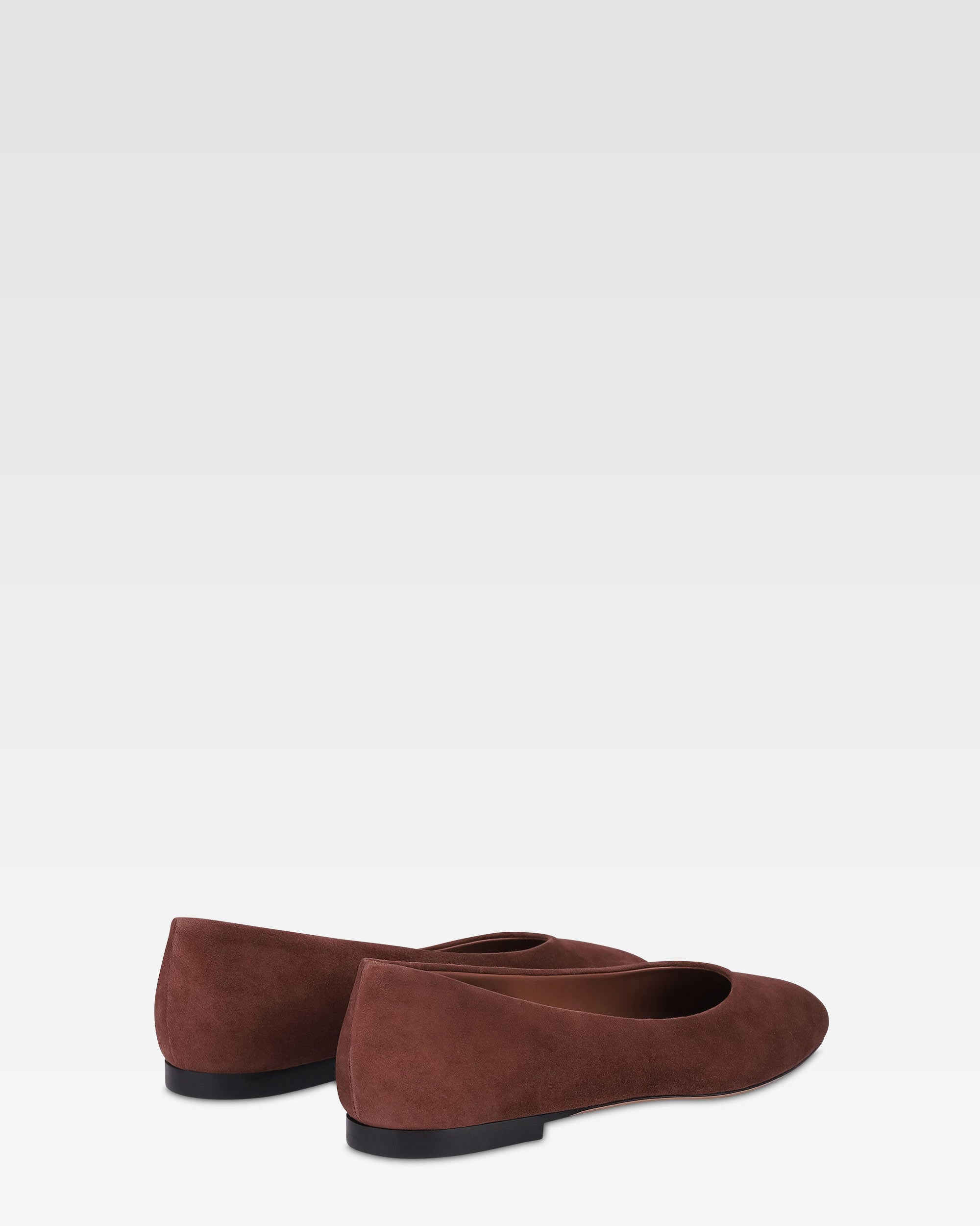 Ballerines en cuir suede acajou