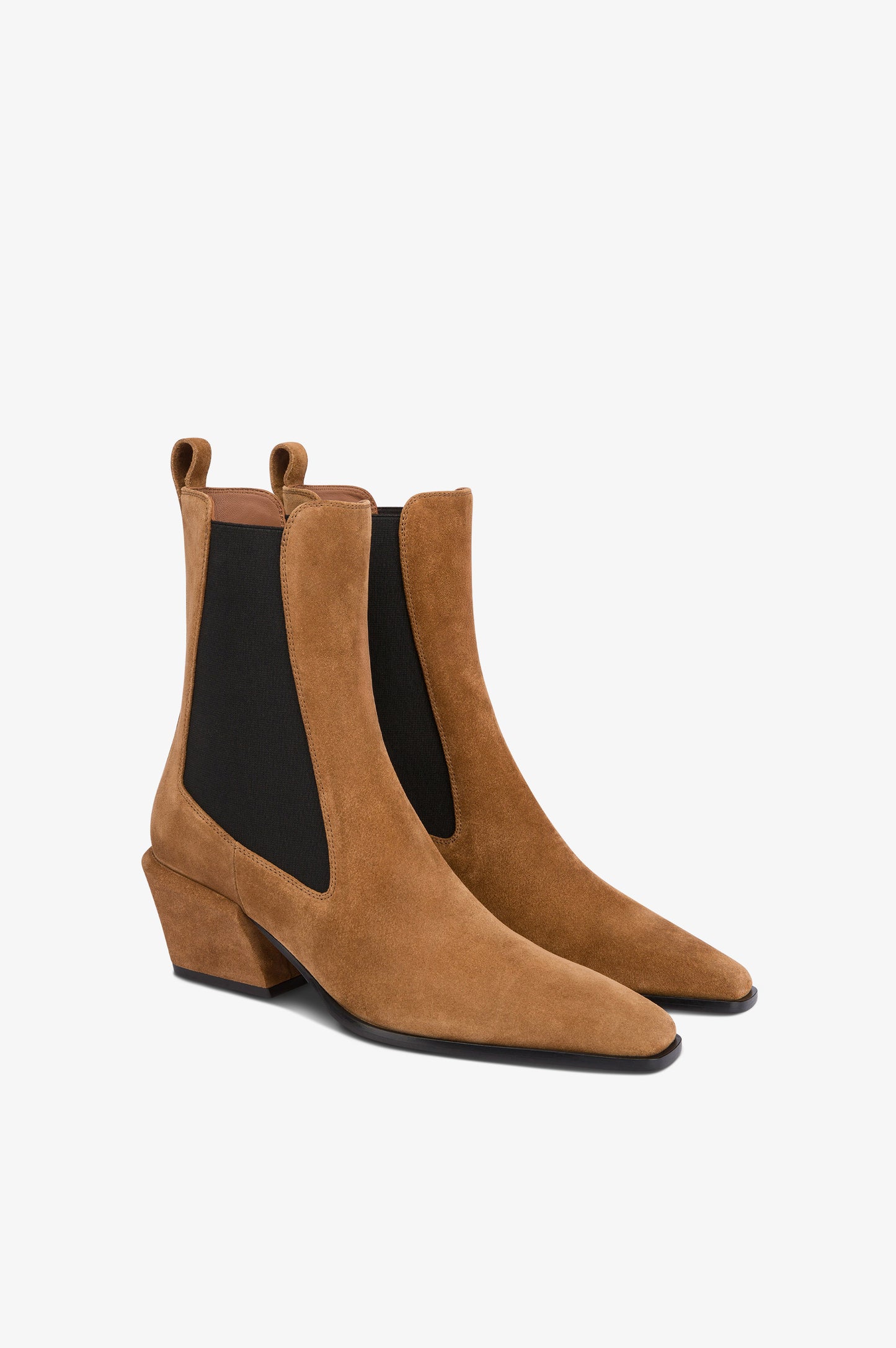 Bottines en cuir suede de veau couleur marron