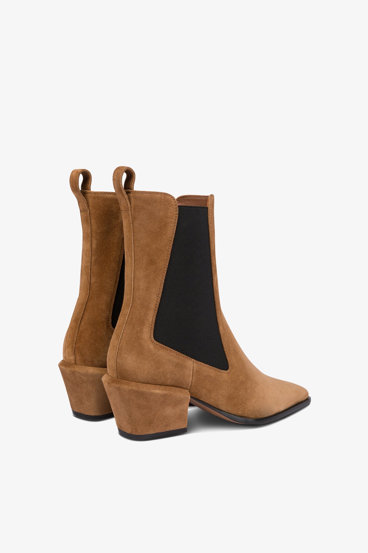 Bottines en cuir suede de veau couleur marron