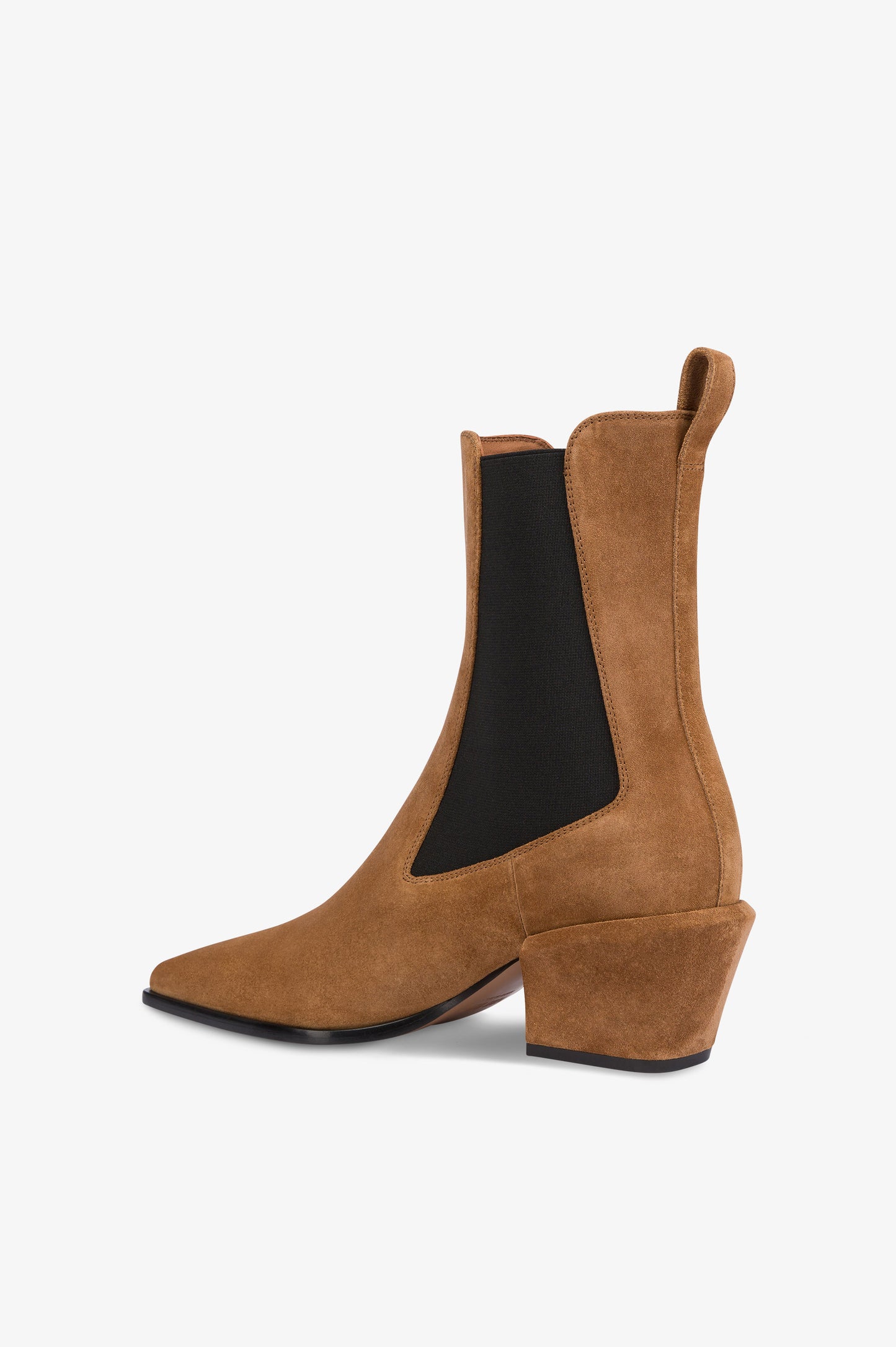 Bottines en cuir suede de veau couleur marron