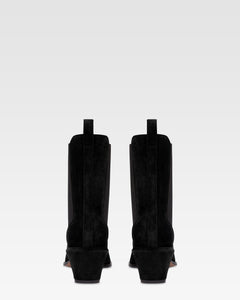 Botines en ante de becerro color negro