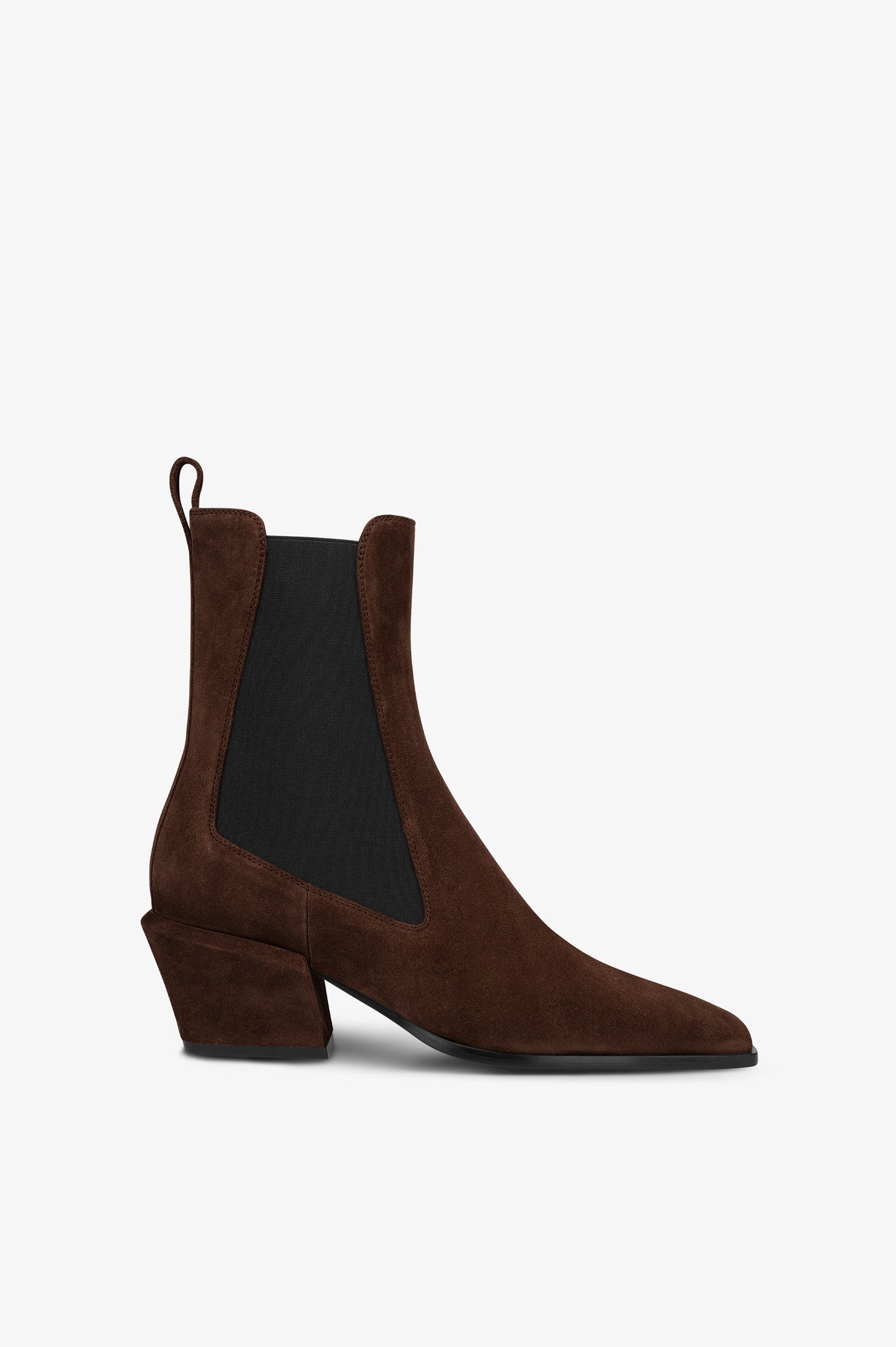 Bottines en cuir suede de veau couleur chocolat