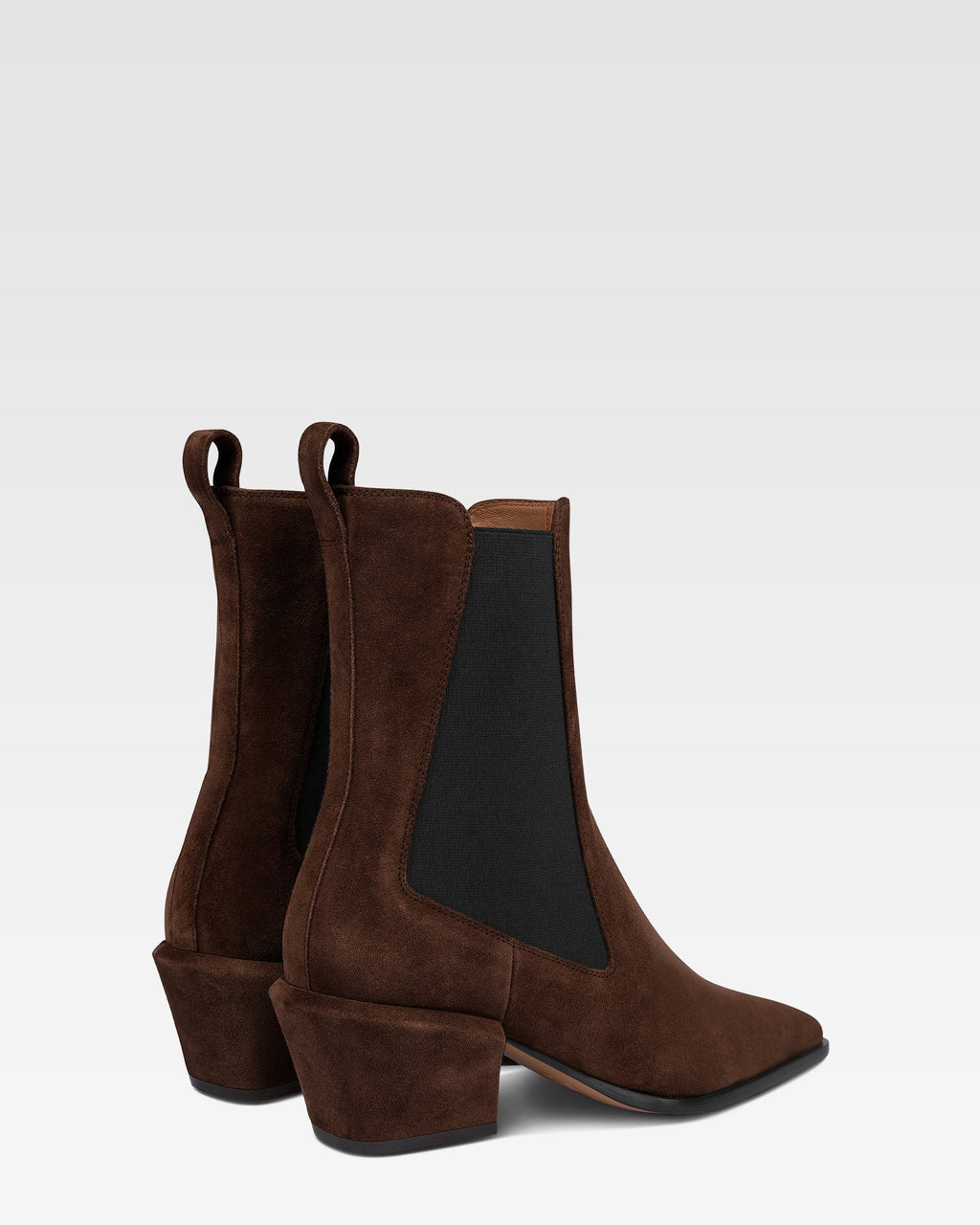Ankle boots in chocolate calf suede leather