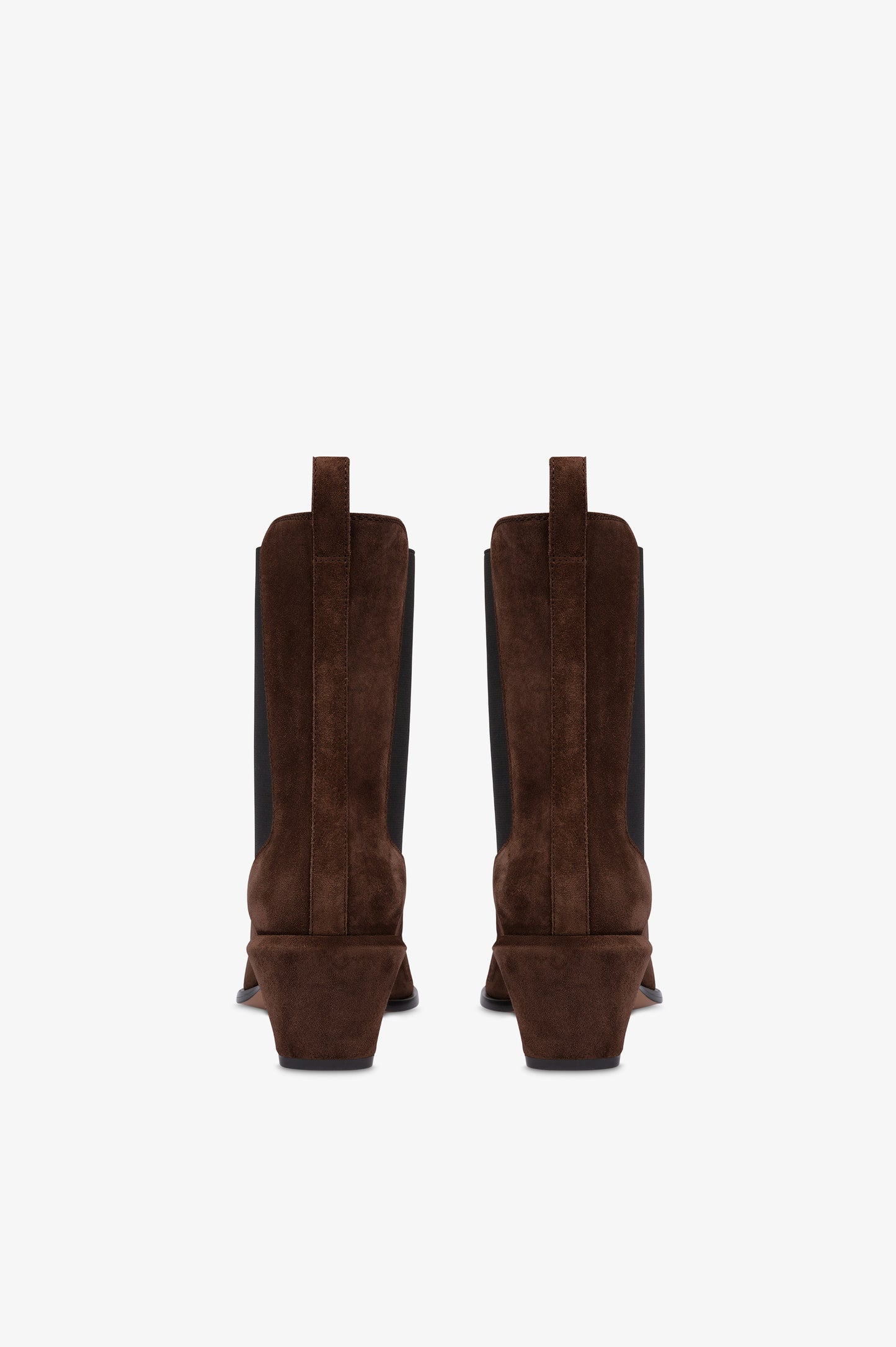 Bottines en cuir suede de veau couleur chocolat