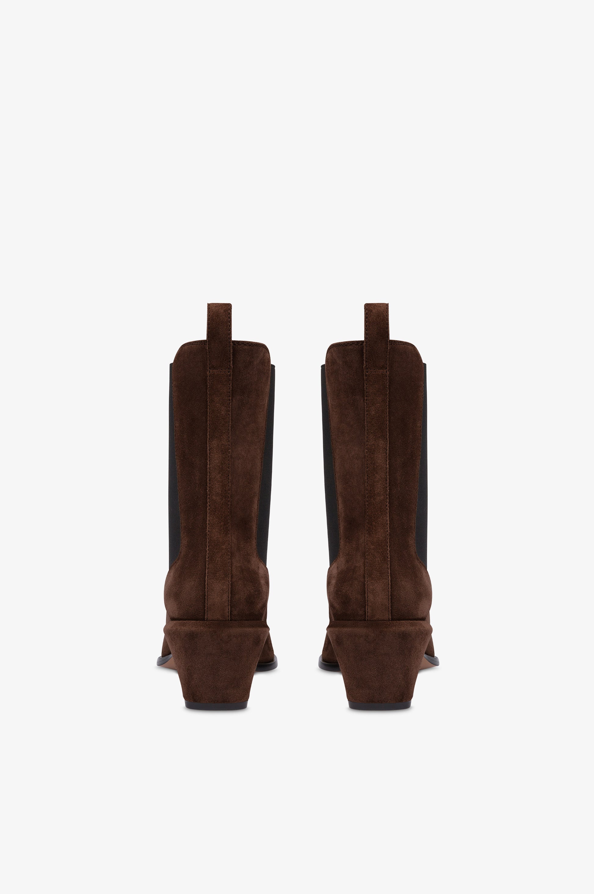 Bottines en cuir suede de veau couleur chocolat