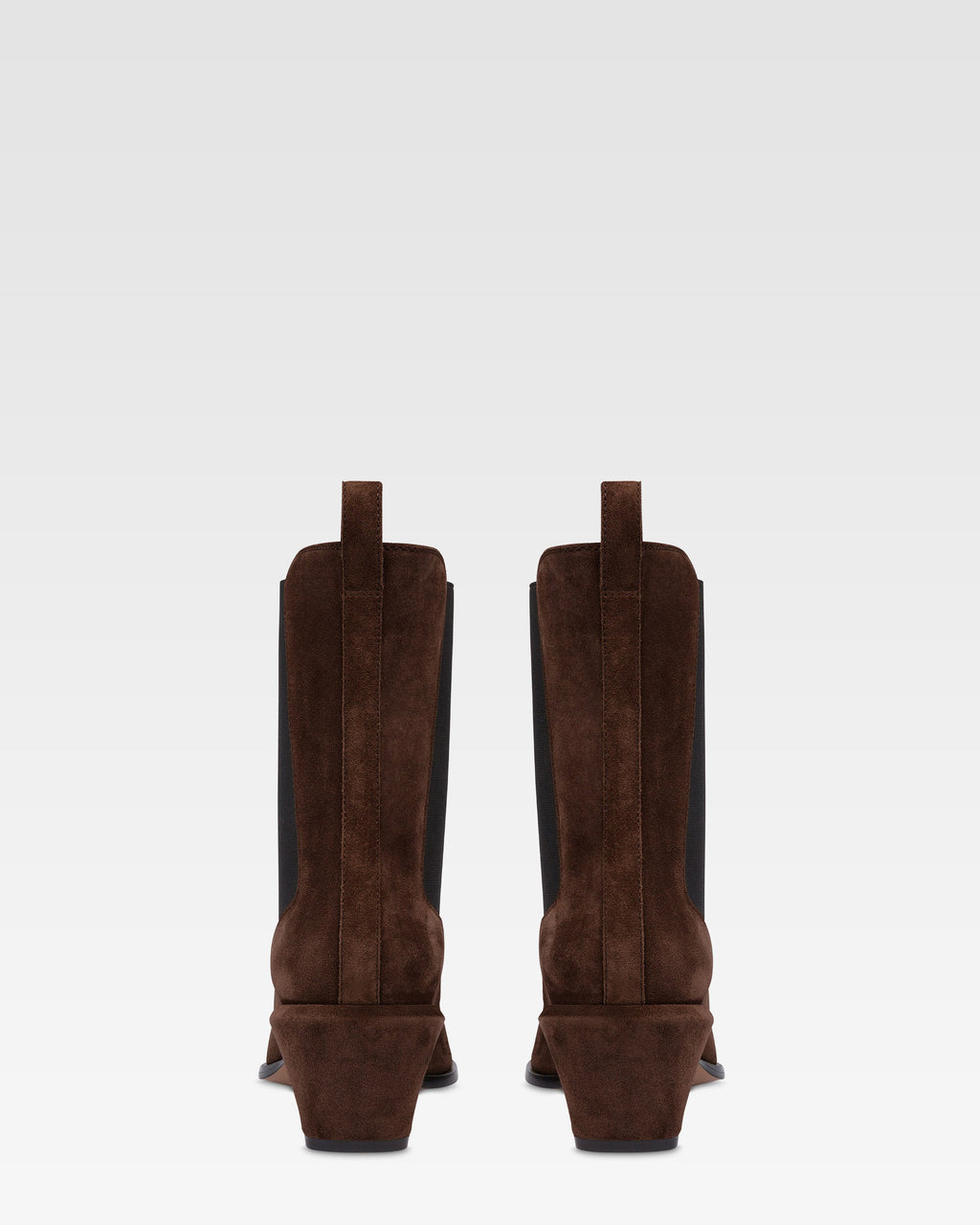 Ankle boots in chocolate calf suede leather