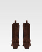 Ankle boots in chocolate calf suede leather