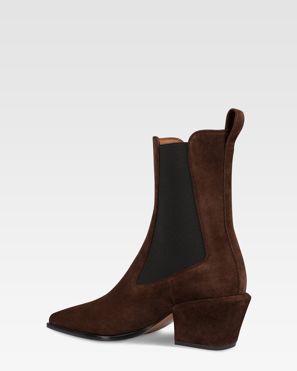 Ankle boots in chocolate calf suede leather