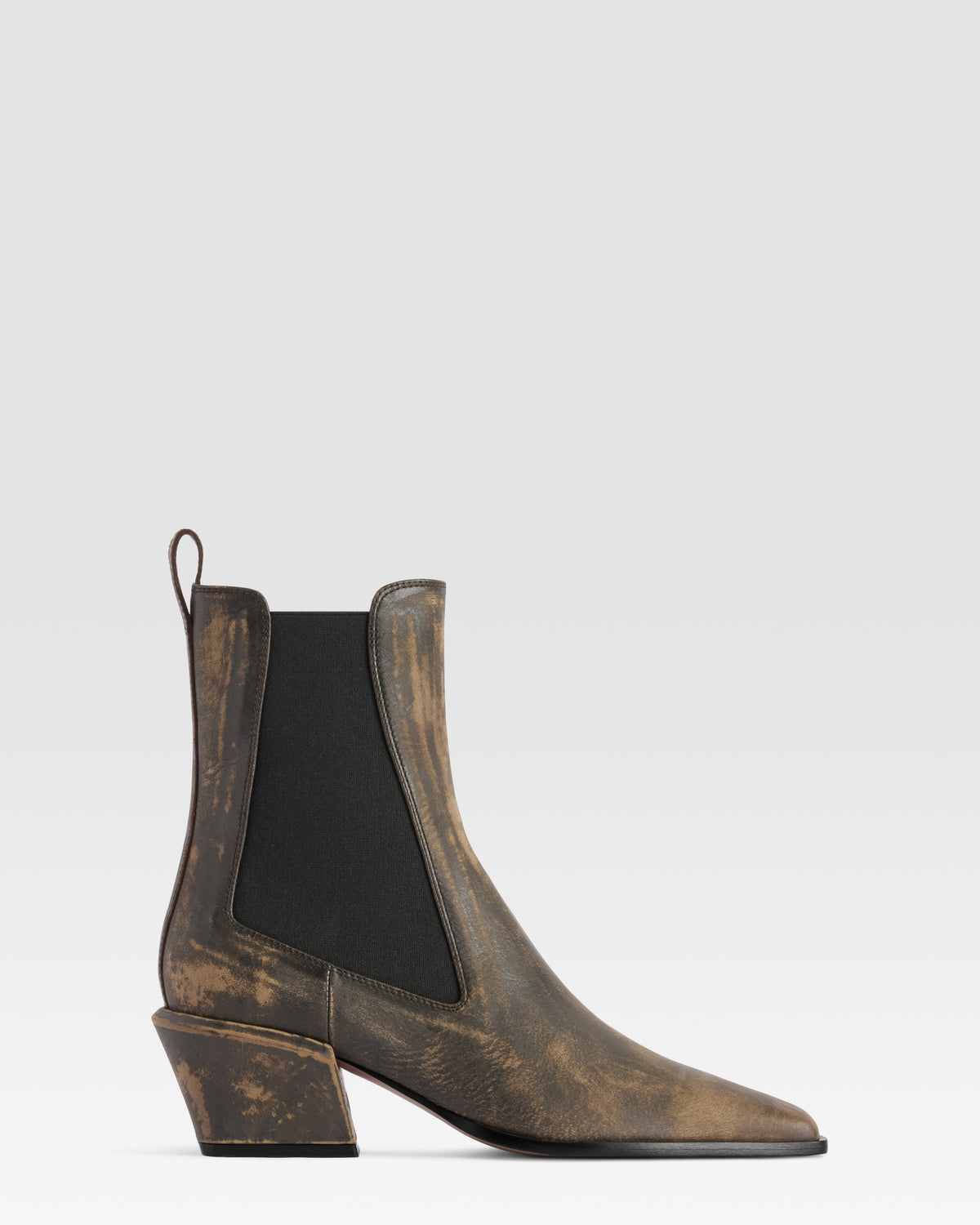VINTAGE-EFFEKT LEDER ANKLE BOOT