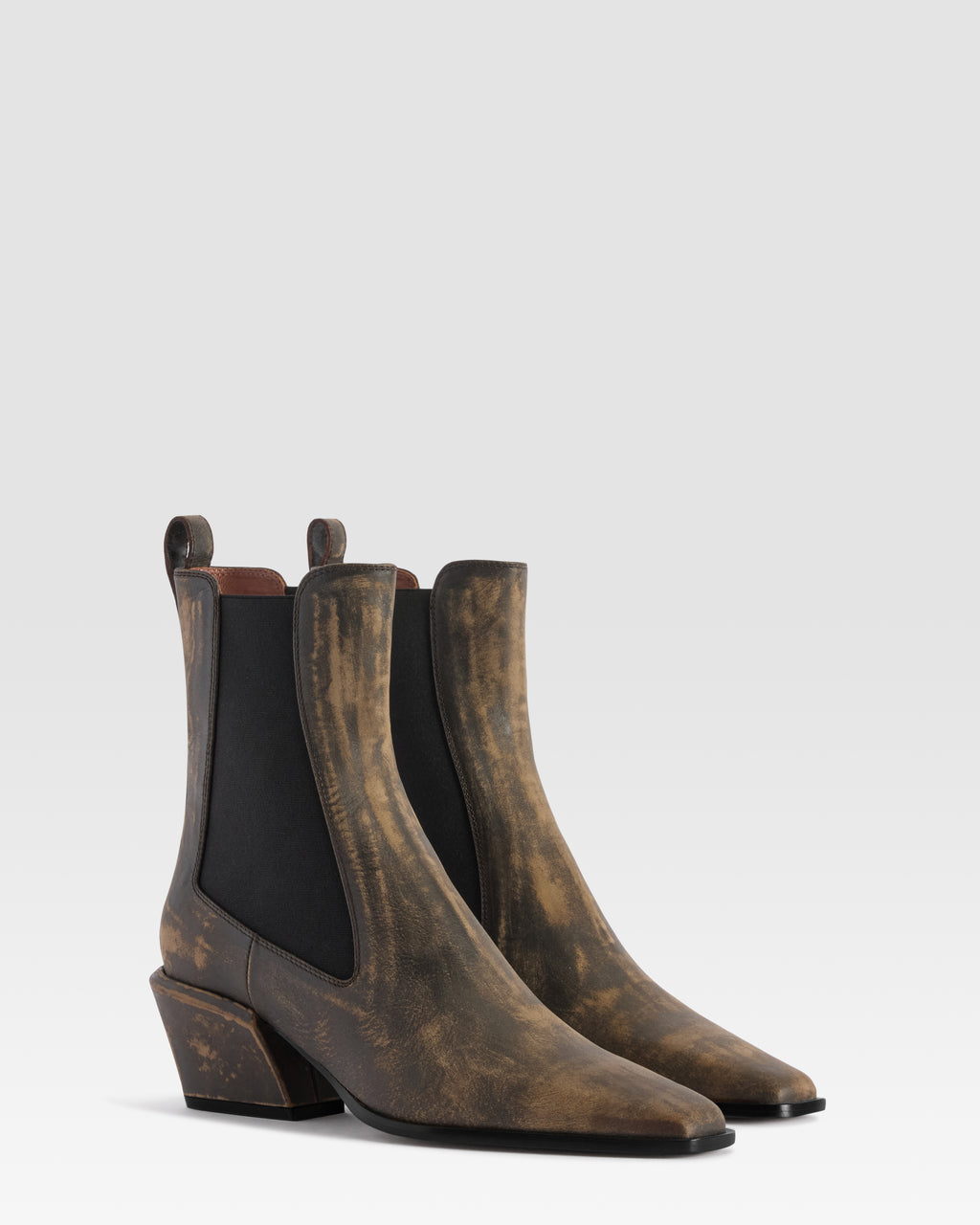 STIVALETTO IN PELLE EFFETTO VINTAGE
