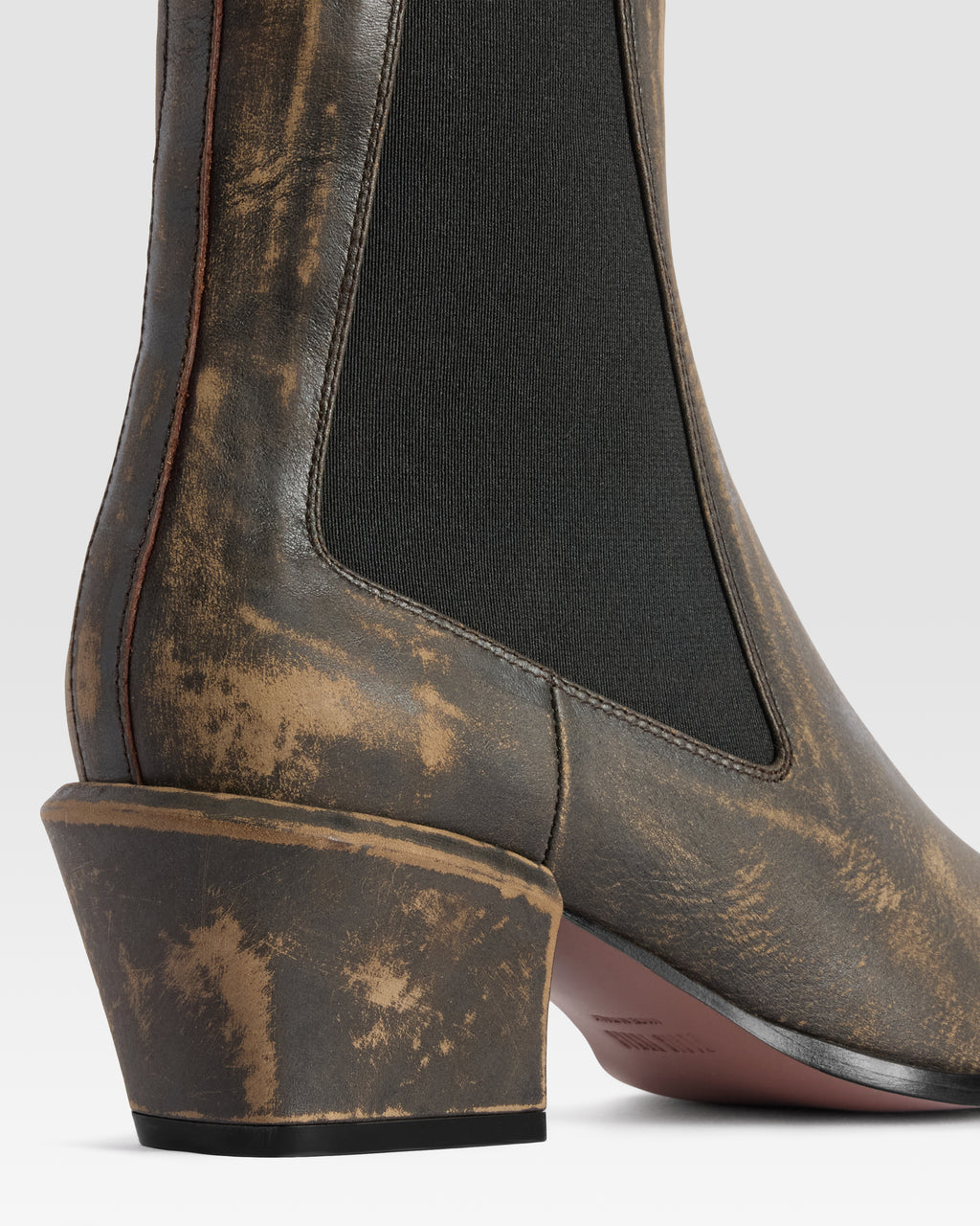 STIVALETTO IN PELLE EFFETTO VINTAGE