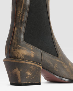 STIVALETTO IN PELLE EFFETTO VINTAGE