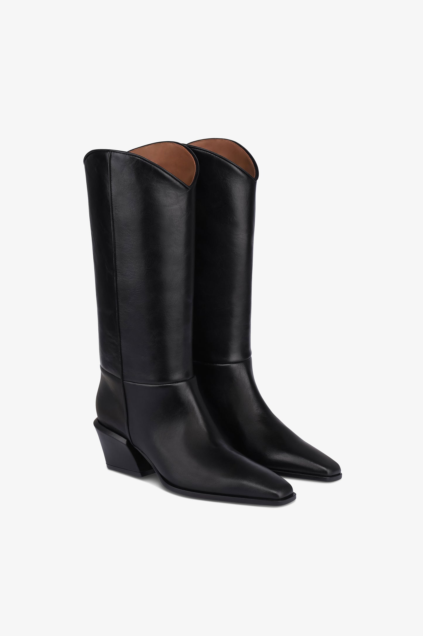 Bottes en cuir de veau noir