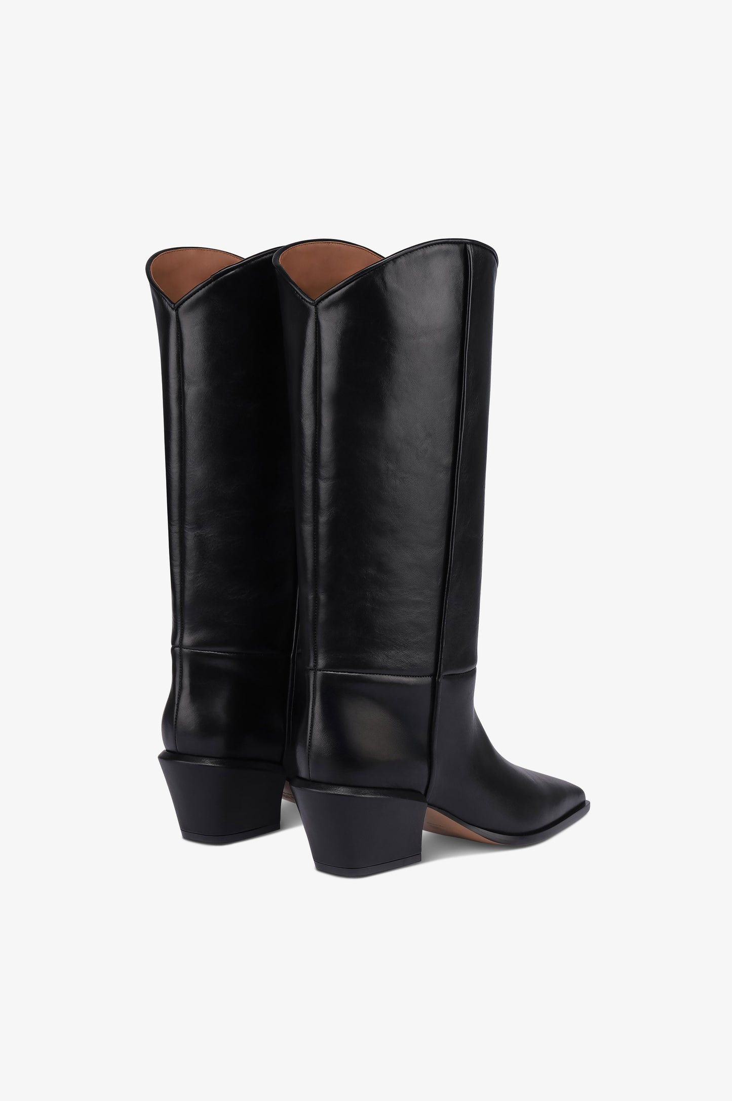 Bottes en cuir de veau noir