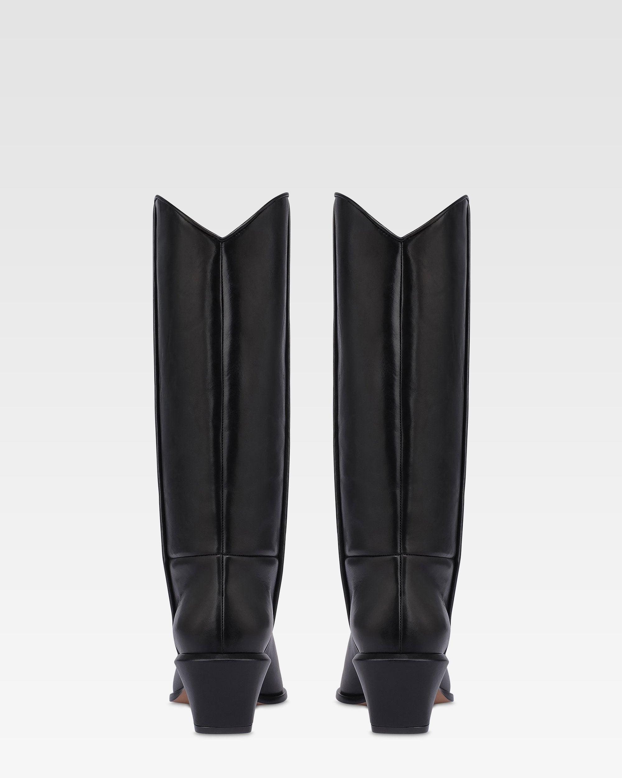 Bottes en cuir de veau noir