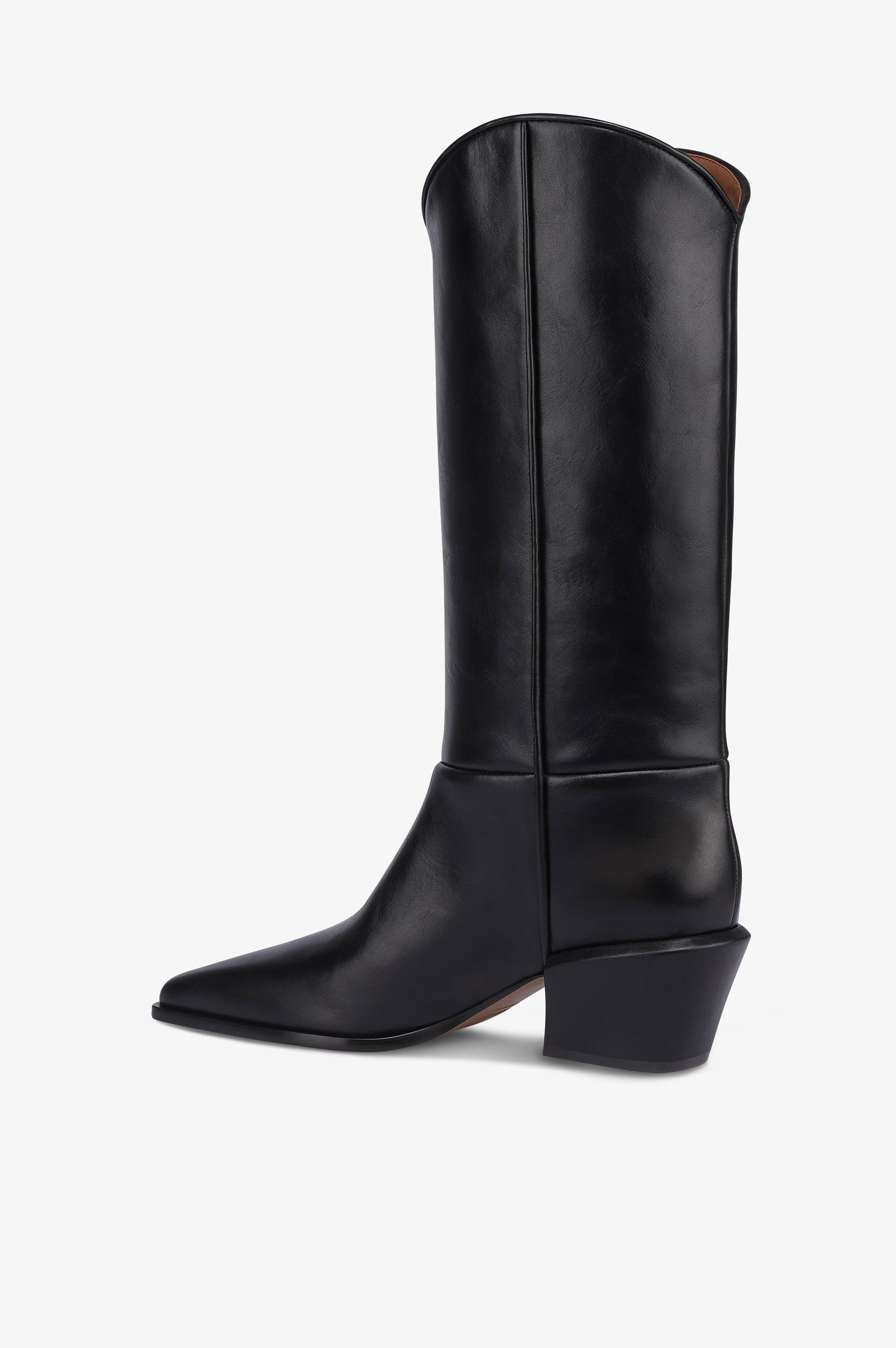 Bottes en cuir de veau noir